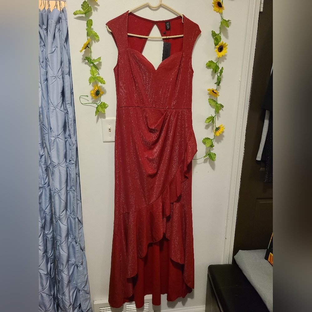 Nwt Large VFSHOW Womens Glitter Sweetheart V Neck Twist Front Backless Ruched Ru